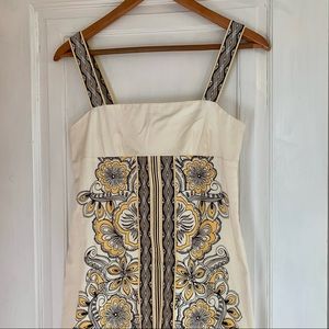 70s Print Mid Mod Babydoll Mini Dress from Loft